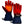 ActionHeat red and blue heated gloves with visible heating element grid