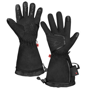 ActionHeat black battery heated gloves with extended cuffs and zipper battery pockets