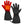 ActionHeat black heated gloves with red heating element graphic on palm