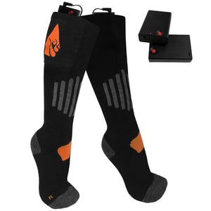 ActionHeat black battery heated socks with two battery packs
