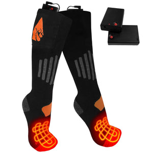 ActionHeat black battery heated socks with two battery packs