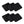Six black ActionHeat square adhesive fabric patches