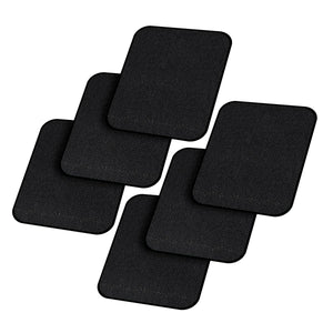 Five black rectangular ActionHeat adhesive heating patches