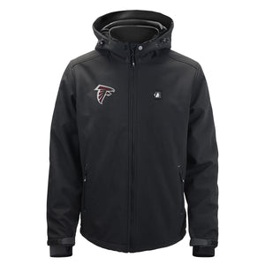 ActionHeat black hooded softshell jacket with Atlanta Falcons logo