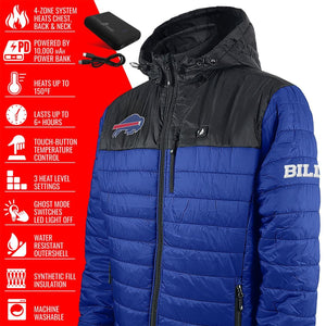 ActionHeat Buffalo Bills heated jacket with power bank and feature list