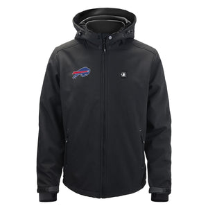 ActionHeat black hooded softshell jacket with Buffalo Bills logo