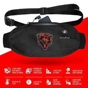 ActionHeat Chicago Bears heated hand warmer pouch with power bank and feature icons