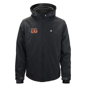 ActionHeat black hooded softshell jacket with Cincinnati Bengals logo