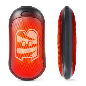 ActionHeat red and black rechargeable hand warmer with geometric pattern