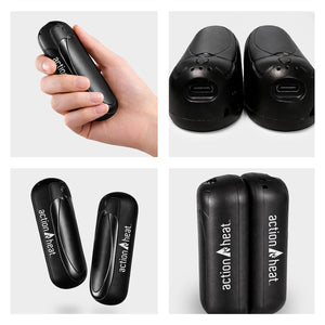 ActionHeat black rechargeable battery packs shown from multiple angles