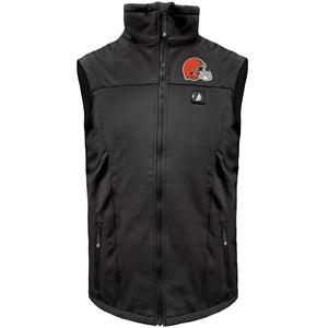 ActionHeat black heated vest with Cleveland Browns logo