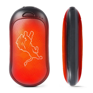 ActionHeat red and black rechargeable hand warmer with geometric pattern