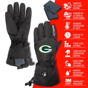 ActionHeat Green Bay Packers heated gloves with power banks and feature list