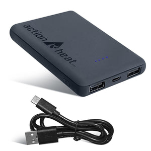 ActionHeat portable power bank with USB charging cable