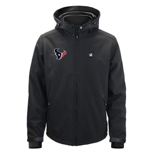 ActionHeat black hooded softshell jacket with Houston Texans logo