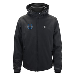 Black Indianapolis Colts softshell hooded jacket with team logo