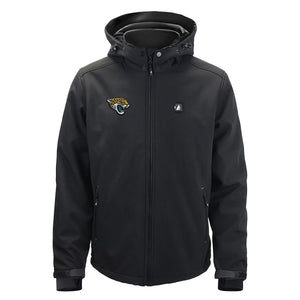 ActionHeat black softshell hooded jacket with Jacksonville Jaguars logo
