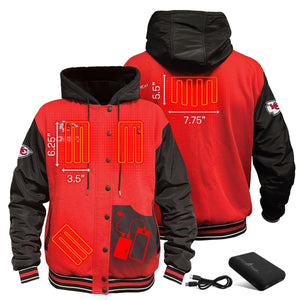 ActionHeat heated jacket with heating element dimensions and battery pack