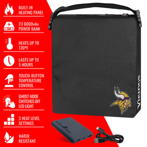 ActionHeat heated stadium seat with power bank and feature list