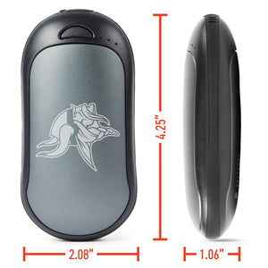 ActionHeat hand warmer showing front and side dimensions of 4.25 inches by 2.08 inches by 1.06 inches