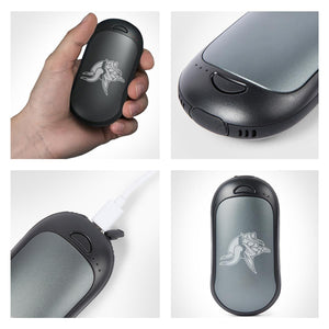ActionHeat rechargeable hand warmer showing charging port and power indicator lights