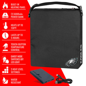 ActionHeat Philadelphia Eagles heated seat cushion with power bank and charging cable