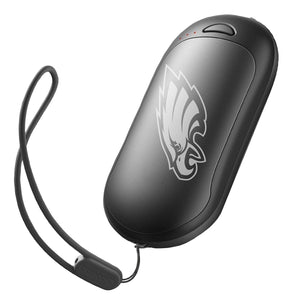 ActionHeat Philadelphia Eagles branded black rechargeable hand warmer with wrist strap