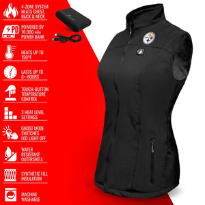 ActionHeat Steelers heated vest with power bank and feature list