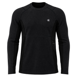 ActionHeat black long sleeve ribbed thermal shirt with crew neck