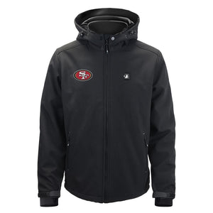 ActionHeat black hooded jacket with San Francisco 49ers logo