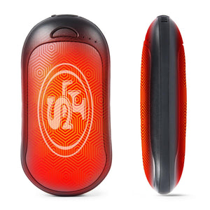 ActionHeat rechargeable hand warmer with red and black geometric pattern