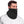 Man wearing a black fleece neck gaiter with an adjustable drawstring