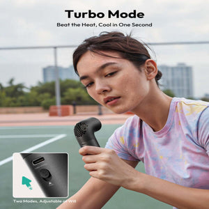 Aecooly handheld fan with turbo mode and adjustable speed settings