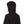 Back view of a black hooded jacket with adjustable drawstring