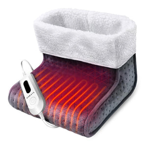 Aheata electric foot warmer with white fleece lining and heated interior coils