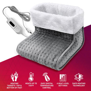 Aheata electric foot warmer with digital controller and four heat settings