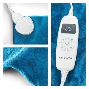 Aheata blue electric heating pad with digital controller and power cord
