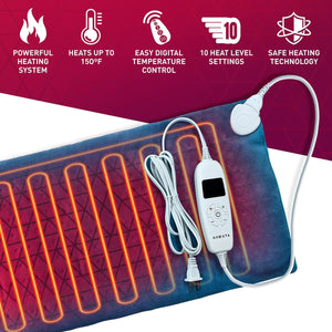 Aheata heating pad with digital controller and ten heat settings
