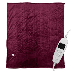 Aheata burgundy electric heating pad with digital controller