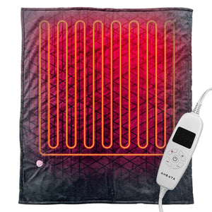 Aheata electric heating pad with visible internal wiring and digital remote control