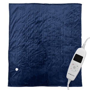 Aheata navy blue electric heating pad with digital remote control