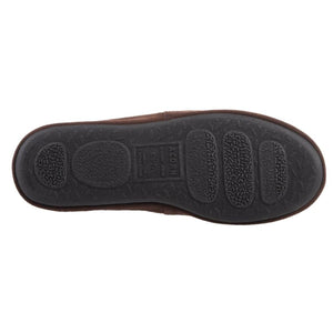 Bottom view of Acorn slipper showing textured black rubber sole