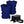 AlphaCool blue cooling vest with front and back views and a black portable cooling unit with hose