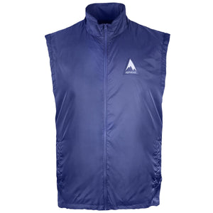 Blue Alphacool sleeveless vest with front zipper and mountain logo