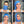 Woman demonstrating four different ways to wear a blue Alpha Cool neck gaiter