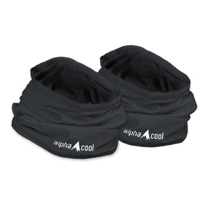 Two black AlphaCool neck gaiters