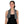 Woman wearing a grey AlphaCool cooling towel around her neck