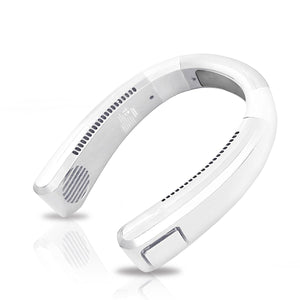 AlphaCool white wearable neck fan with air vents