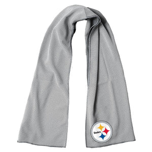 AlphaCool grey cooling towel with Pittsburgh Steelers logo