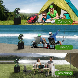 AlphaCool portable misting fan used for camping fishing and picnicking
